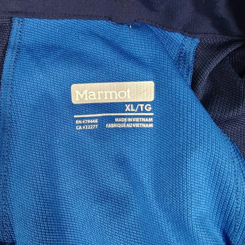 Marmot Jacket Mens XL Blue Navy Softshell M3 Lightweight Full Zip Outdoor Hiking